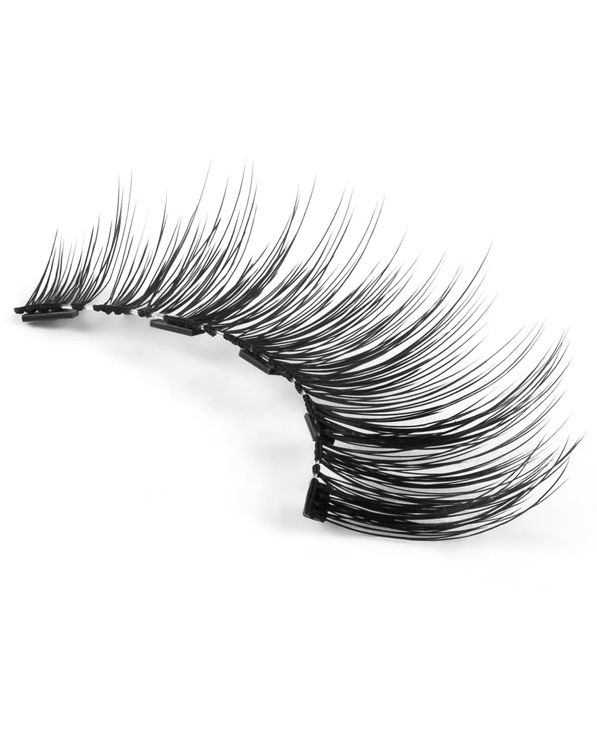 False eyelash macro — individual fiber sharpness at extreme close-up